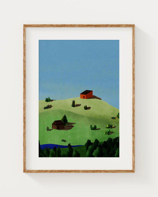 Blue Sky and Green Fields